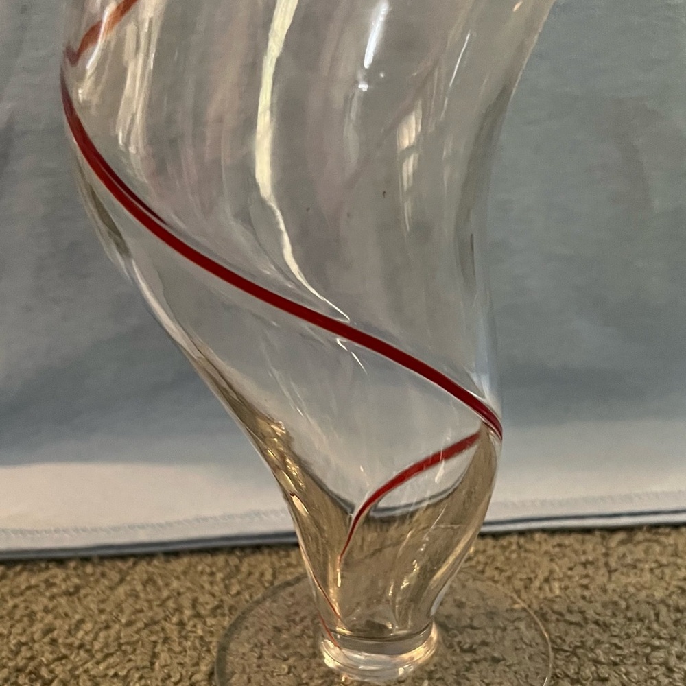 Pier 1 Hand Blown Tornado Swirled Drinking Glass or Vase Centennial
